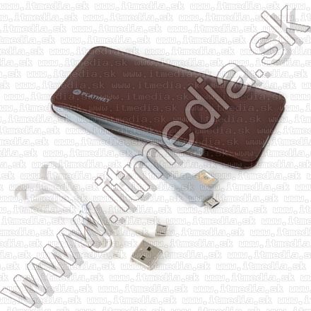 Image of Platinet Slim Powerbank Li-Po 6000mAh Brown (42835) *Leather* EOL (IT10900)